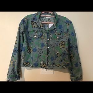 Urban outfitters embroidered trucker jacket